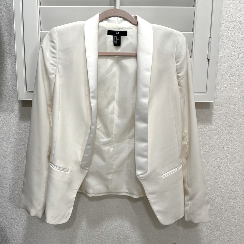 H&M Blazer Ivory Cream Open Front